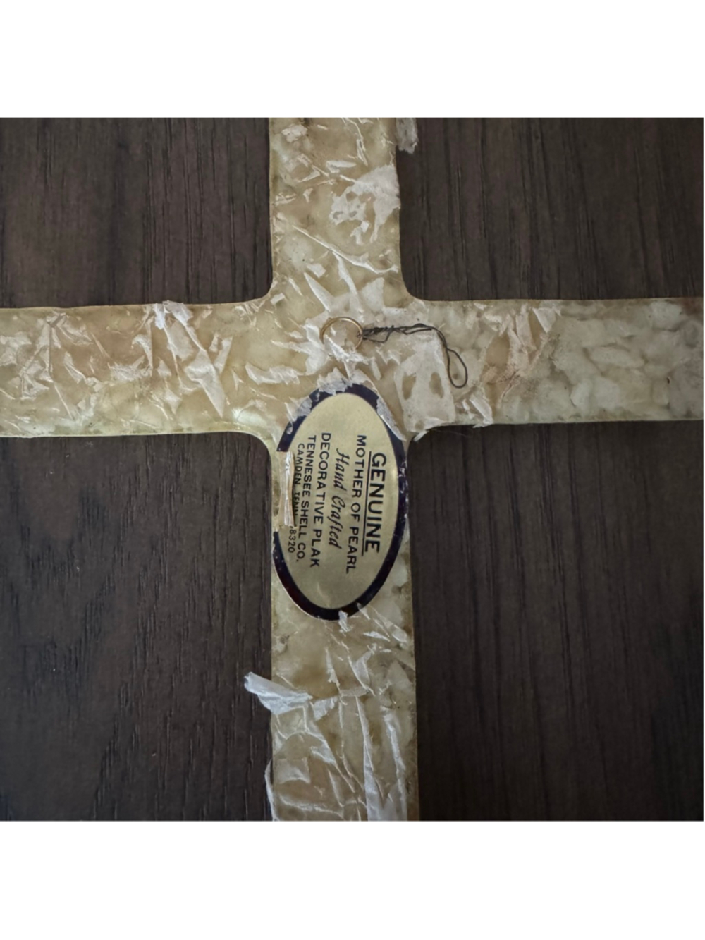 Vintage Tennessee Shell Co. Genuine Mother of Pearl Decorative Wall Cross - Picture 3 of 3